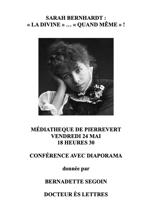 Conférence Sarah Bernhardt