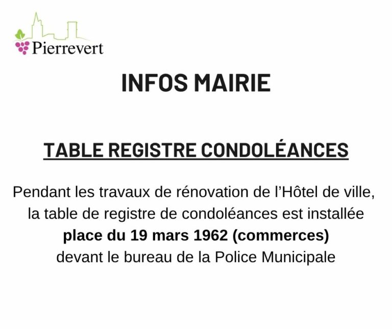 Registre condoléances